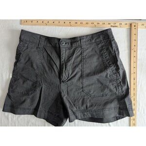 Old Navy Dark Gray‎ Flat Front Chino Shorts Women's L Stretch Waist Minimalist